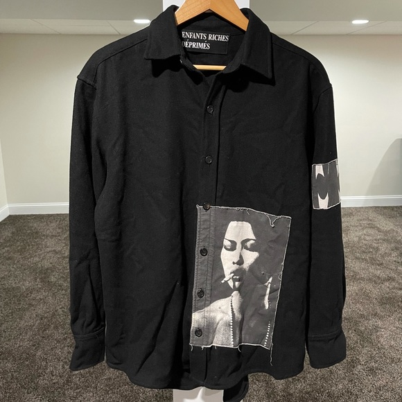 Enfants Riches Deprimes FW17 Asian Women Patch Thick Wool Shirt - Picture 11 of 12